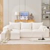 110" Modular L-Shaped Sectional Sofa, Oversized Deep Seat Chenille Couch with 5 Throw Pillows, Convertible Floor Sofa - 3 of 4