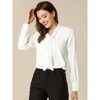 INSPIRE CHIC Women's Long Sleeve Pleated Tie Neck Office Blouses - 2 of 4