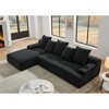 TiramisuBest 110.25"x67" Modern Upholstered L-Shaped Sofa, Modular Compressed Velvet Couch, Space-Saving Sofa for Living & Bedroom, Black - 3 of 4