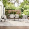 Modern Outdoor 3PCS Chat Set, Lightweight 2 Club Chairs and 1 Loveseat, Chat Chair with PP Frame and Polyester Cushions-Coolbibila - 3 of 4