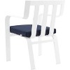 Modway Baxley Stackable Outdoor Patio Aluminum Dining Armchair White Navy - 3 of 3