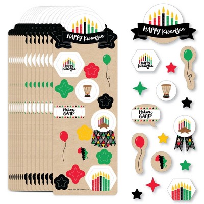 Big Dot of Happiness Happy Kwanzaa - Heritage Holiday Favor Kids Stickers - 16 Sheets - 256 Stickers