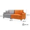 Gymojoy 87" Sectional Sofa Modular Deep Seat Sofa Couch Futon Sofa Bed w/ USB Ports for Living Room - 3 of 4