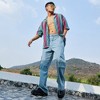 Campus Sutra Men Men's Mint Green & Plum Purple Balanced Striped Oversized Shirt - 3 of 3
