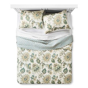 homthreads Grayson Quilt Set King: Reversible Bedding with Botanical Pattern, Includes 2 Shams - 1 of 3