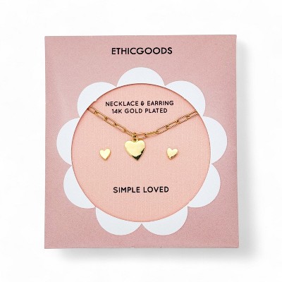 GOLD HEARTS | Kids Necklace & Earrings Set | ETHICGOODS