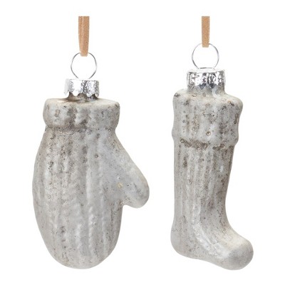 Melrose Glass Mitten Stocking Ornament (Set of 12)