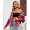 Coolmee Womens Long Sleeve Shirts Boho Floral Printed Blouses Fashion Casual Button Down Collared Peasant Tops - 3 of 4