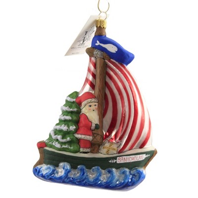 Vaillancourt 6.25" St Nicholas Sailboat Christmas Ornament Ocean  -  Tree Ornaments