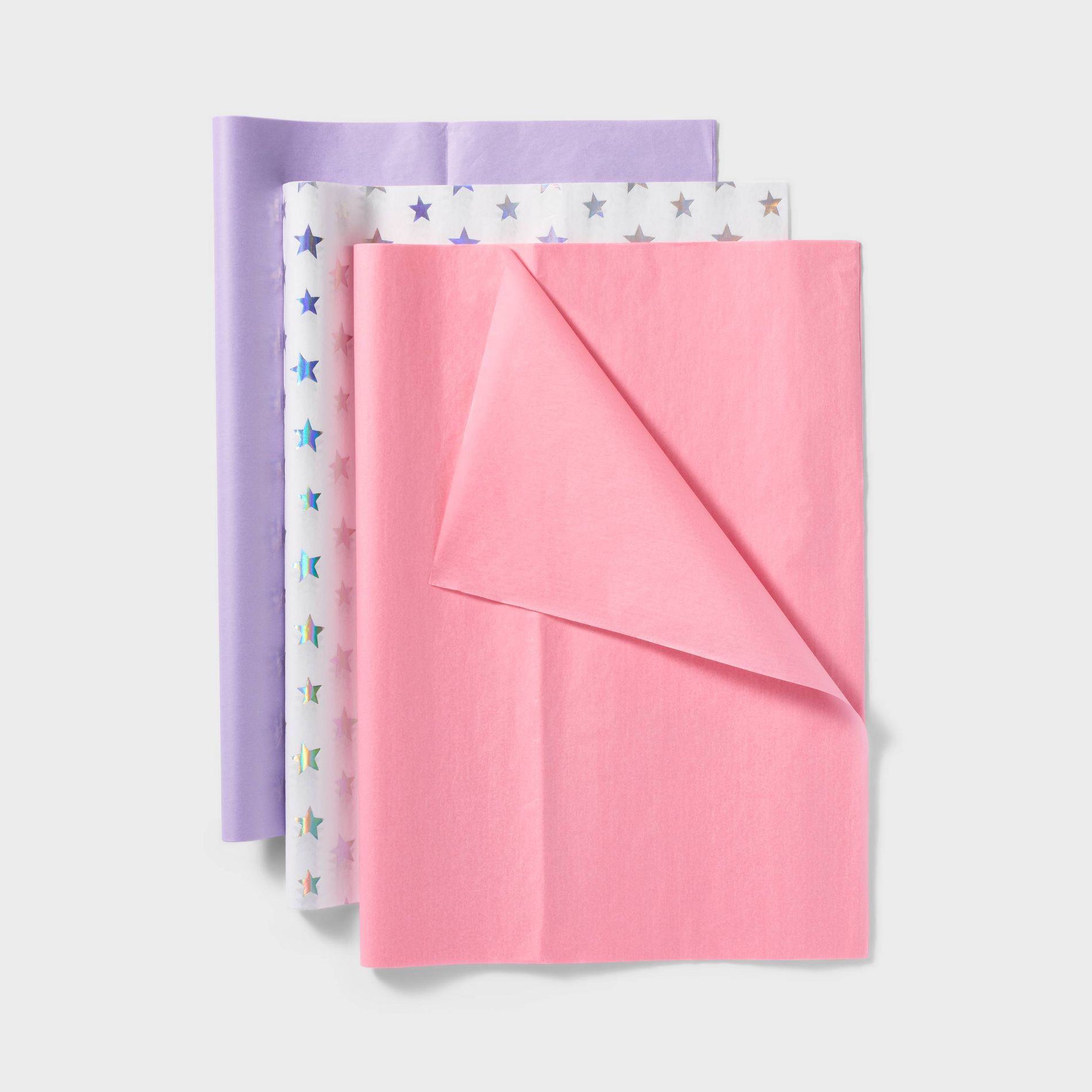 20ct Tissue Paper Pink/Purple/Silver Foil Star Print - Spritz™: Gift Bag Tissue Papers, 20 Pack, Multicolor, All Occasions