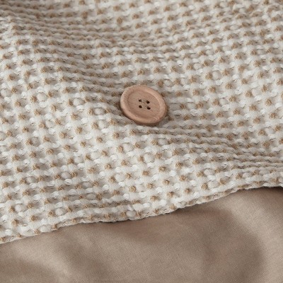 Full Tan Microfiber Waffle Weave Comforter Set