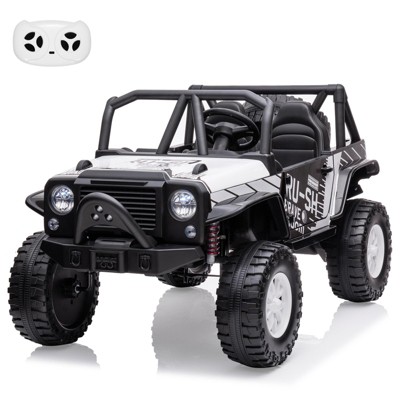 Kids Ride On Car, 24V 2 Seater, with Remote Control, Kids Electric Vehicle with 19" Wide Seat, LED, Spring Suspension
