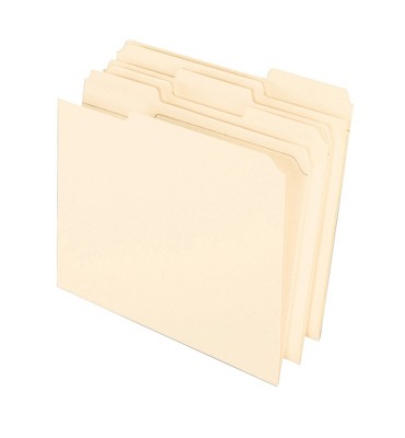 Pendaflex Reinforced File Folder, Letter Size, 1/3 Cut Tabs, Manila ...