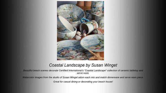 12.5&#34; Coastal Landscape Square Serving Platter - Certified International, 2 of 5, play video