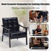 MOONMISS Mid Century Modern Linen PU  Accent Chair, Upholstered Armchair with Back, Comfy Reading Lounge Chair for Living Room, Bedroom, Sunroom - 3 of 4