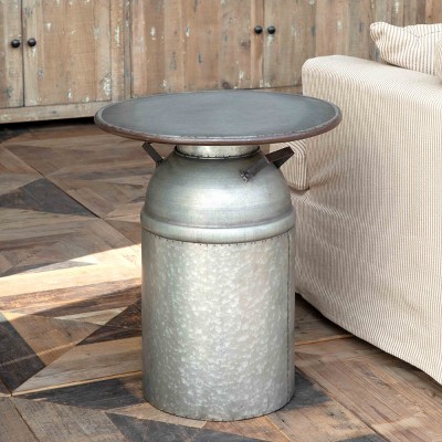 Park Hill Collection Metal Milk Can Table