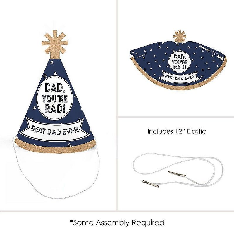 Discontinued Big Dot of Happiness My Dad is Rad - Mini Cone Father's Day Hats - Small Little Party Hats - Set of 8, 4 of 8