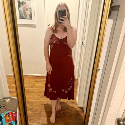 Women's Linen Embroidered Midi High Low Dress - Universal Thread