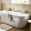 Cobbe Brushed Gold Bathtub Faucet Set with 3.5-Inch Wide Waterfall Spout and Handheld Shower Single Handle 3-Hole Installation - 2 of 4