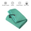 Unique Bargains Super Absorbent Waffle Pattern Tri-Fold Golf Towels with D Clips 3 Pcs - 3 of 4