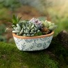 Blue Floral Suzani Oval Planter Pot Terracotta by Foreside Home & Garden - 2 of 4