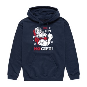 Men's - Instant Message - Santa No Lift No Gift Christmas Graphic Fleece Pullover Hoodie - 1 of 4