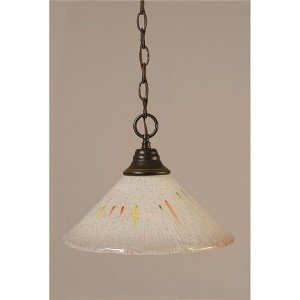 Toltec Lighting Any 1 - Light Pendant in  Dark Granite with 12" Frosted Crystal Shade - 1 of 1