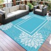 Outdoor Rug Modern Carpet Waterproof Plastic Straw Rug UV-Resistant Reversible Mat for Camping RV Porch Deck Balcony Beach - 3 of 4