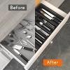 LunaLulinlk Silverware Drawer Organizer Expandable Utensil Tray Adjustable Flatware, Plastic, Black - 2 of 4