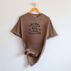 Simply Sage Market Women's Embroiderd Utah Arches Short Sleeve Garment Dyed Tee - 1 of 2