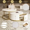 Lyngins Modern Round Nesting Coffee Table Set with Fluted Design, Versatile Center Table with Drawer & MDF Top, Sofa Table for Living Room - 4 of 4
