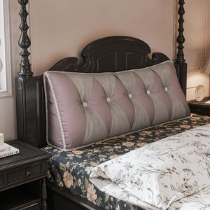 Hachikiko Wedge Headboard Pillow - Removable Velvet Back Cushion, Ergonomic Support for Sofa/Bed Rest/Reading - 1 of 4