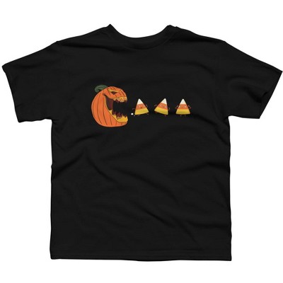 Halloween Gamer Pumpkin Eating Candy Corn Boys Graphic T-Shirt - Design By Humans