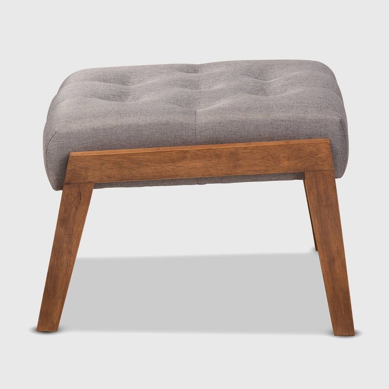 Naeva Upholstered Wood Footstool Gray/Brown - Baxton Studio, 4 of 11