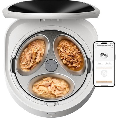 Automatic Wet Food Feeder with Refrigeration, App Controlled Pet Food Dispenser for Cats
