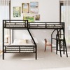 Twin over Full Metal Bunk Bed with Twin Size Loft Bed and Desk,Black - ModernLuxe - 2 of 4
