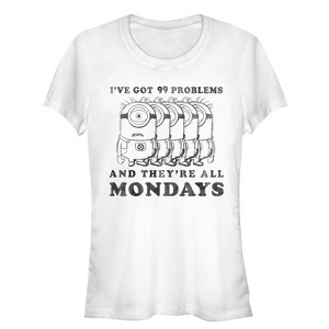 Juniors Womens Despicable Me Minion Monday Problems T-Shirt - 1 of 3