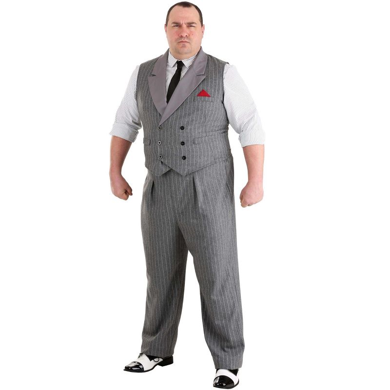 HalloweenCostumes.com Plus Size Men's Ruthless Gangster Costume, 1 of 8