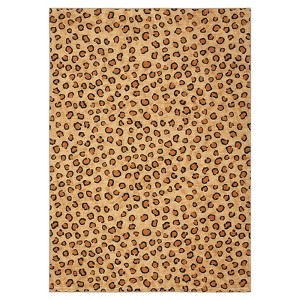 Leopard Rug - Washable Animal Print, Living Room Large Carpet, Soft Non-Slip, Non-Shedding Brown Carpet, Suitable for Office Dormitory Bedroom - 1 of 4