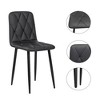 NicBex Dining Chairs Set of 4,Upholstered Armless Chair with Metal Legs for Dining Room,Living Room,Kitchen,Black - 3 of 3
