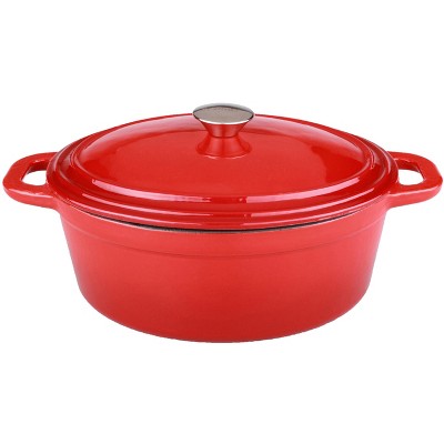 BergHOFF Neo 8 Qt Cast Iron Oval Covered Dutch Oven, Red