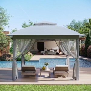 Outdoor Canopy Tent with Mosquito Netting, 11FT  Outdoor Gazebo with Portable Carrying Bag - 1 of 4