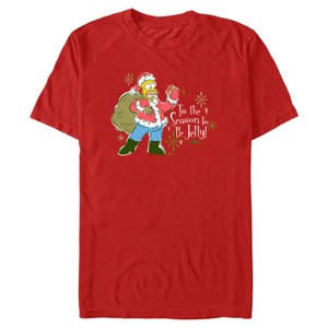 Men's The Simpsons Christmas Homer Tis the Season to be Jelly T-Shirt - 1 of 4