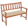 vidaXL Outdoor Patio Bench Wooden Garden Bench with Cushion Solid Wood Acacia - Beige 47.2" x 19.7" x 1.6" - 2 of 4