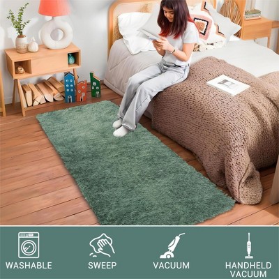 Fluffy Shaggy Rug: Tie-Dyed Furry Non-Shedding Plush Rug – Fuzzy Accent Carpet for Living Room, Bedroom | Soft Feet-Friendly Home Decor Floor Cover