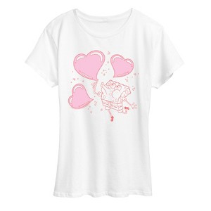 Women's - Spongebob Squarepants - Heart Bubbles Short Sleeve Graphic T-Shirt - 1 of 4