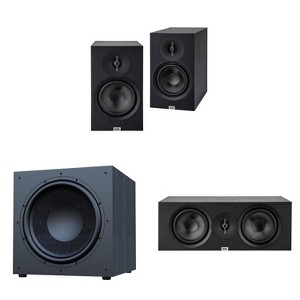 Elac Debut 3.0 Db63 Black Bookshelf Speakers With Debut 15 Inch Subwoofer And Debut Center Channel - 1 of 4