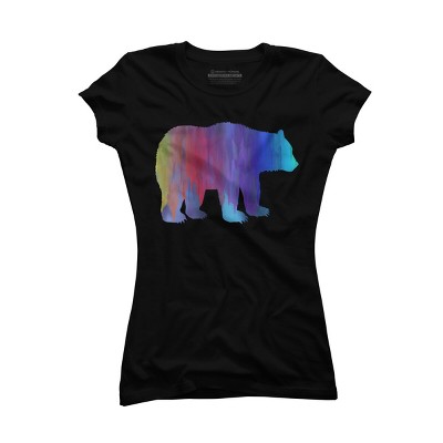 Adult Design By Humans Melting Rainbow Watercolor Bear By Maryedenoa T-Shirt