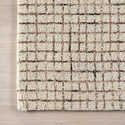 Hand-Tufted Cream Wool Rectangular Area Rug 3' x 5'