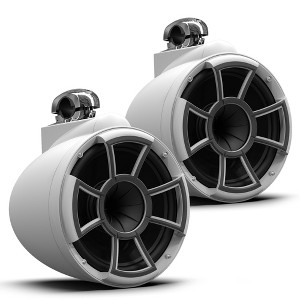 Wet Sounds REV 10 SE W-FC V2 MINI - Matte White REV10 Special Edition - Revolution Series 10" Tower Speakers, Pair with Mini Fixed Clamps - 1 of 4